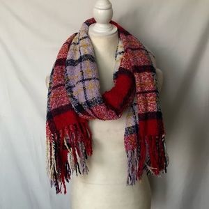 Aerie Plaid Fringe Scarf